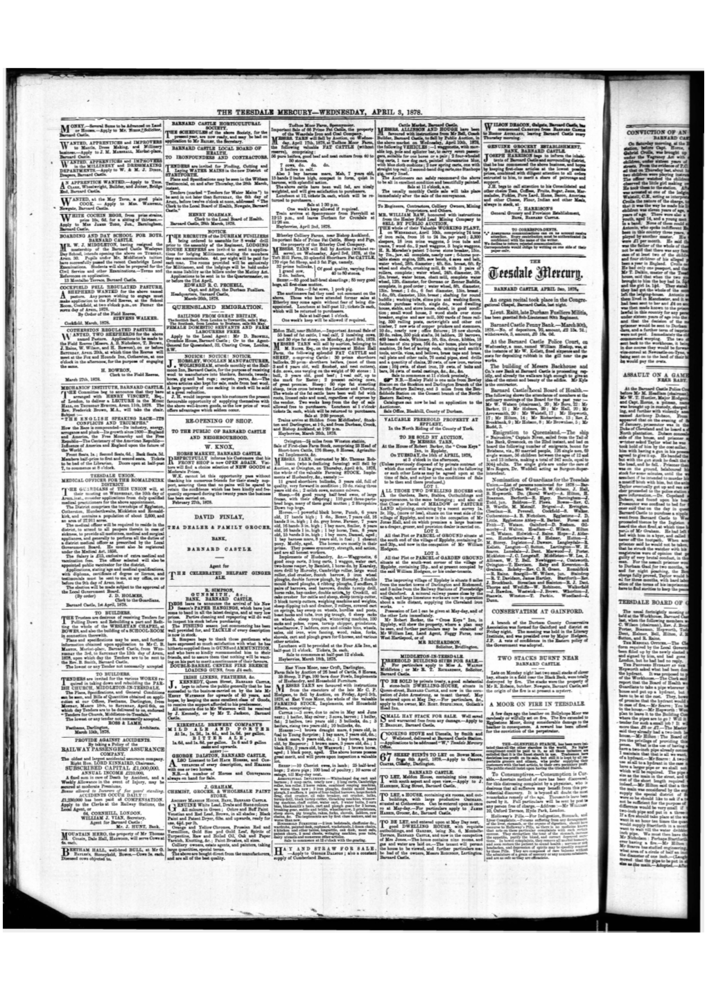 The Teesdale Mercury—Wednesday, April 8, 1878. 1