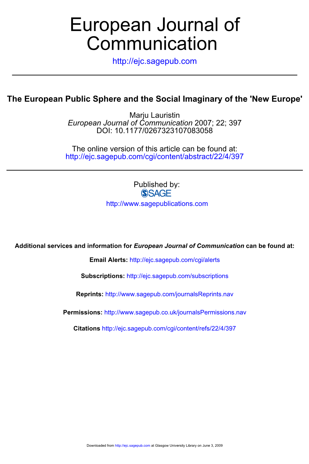 Communication European Journal Of