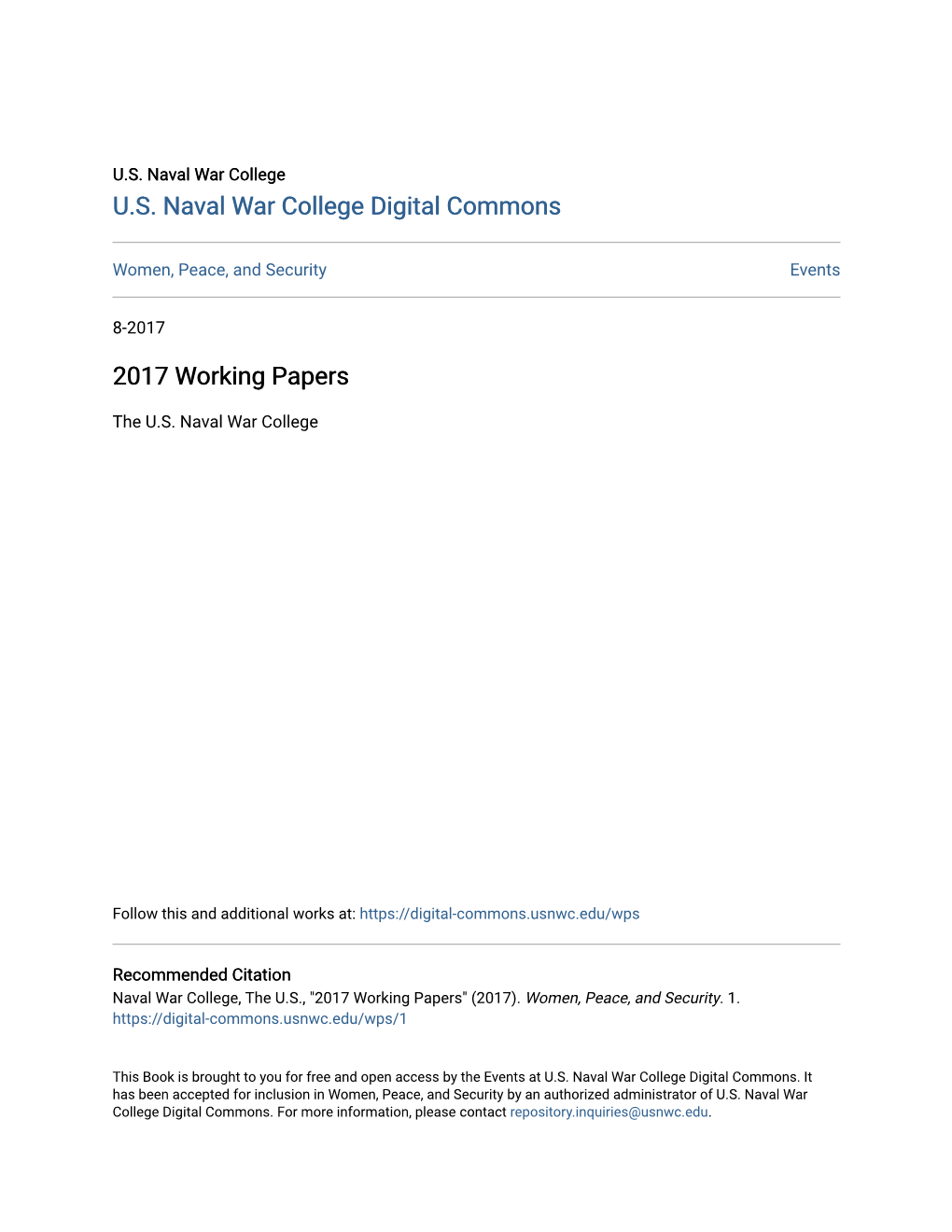 2017 Working Papers