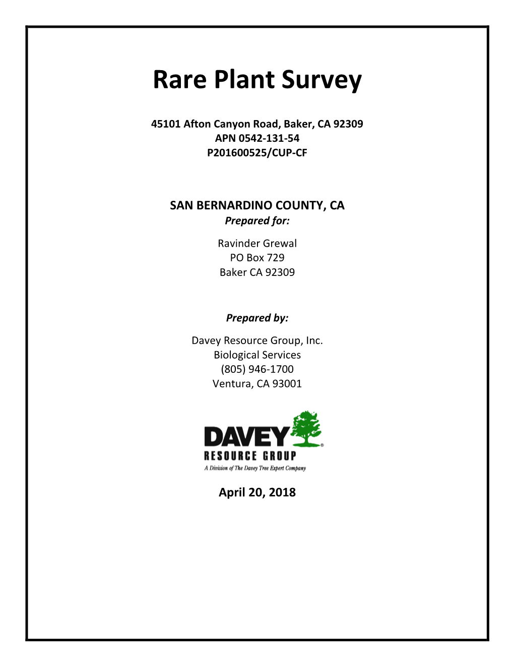 Rare Plant Survey