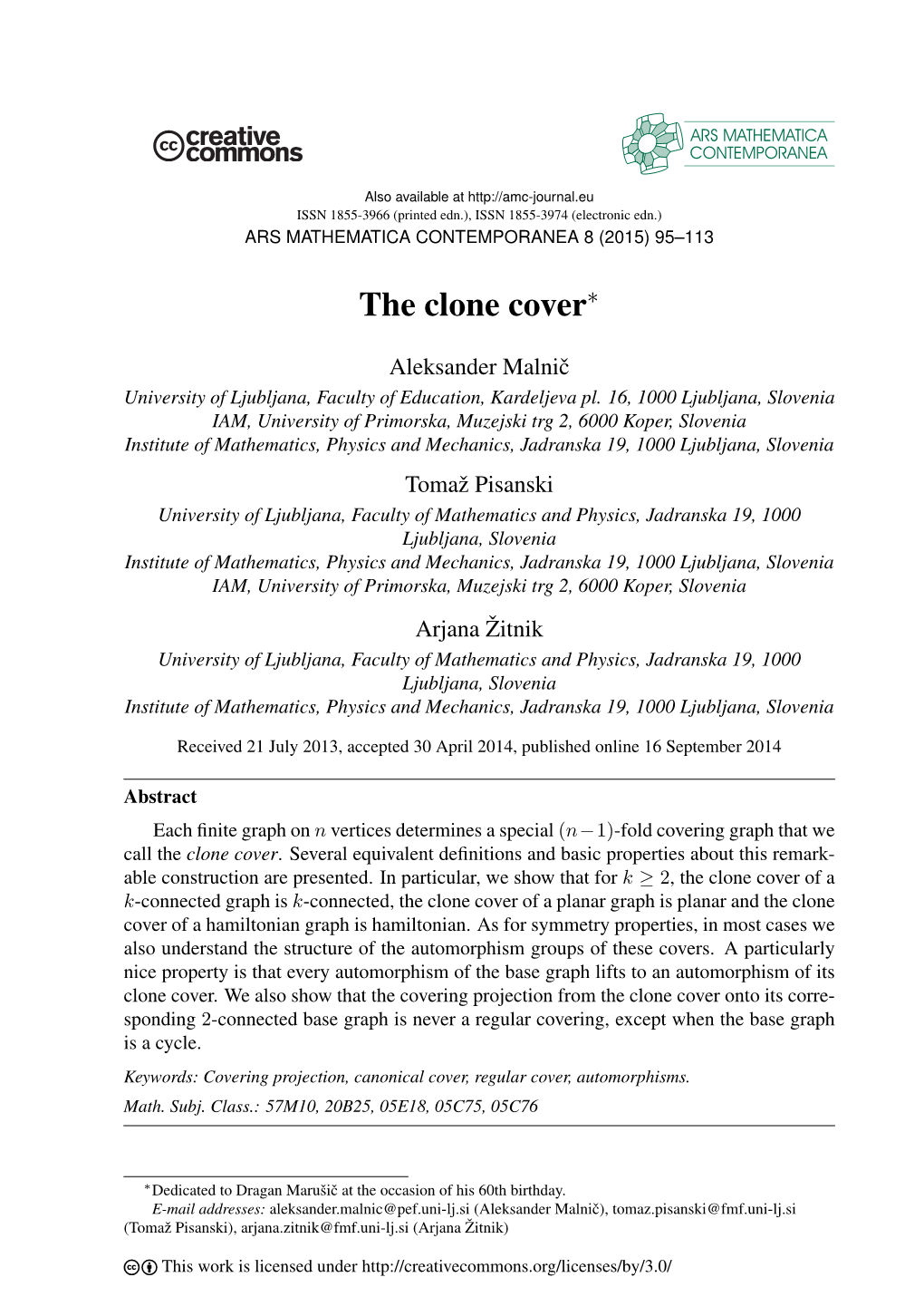 The Clone Cover∗