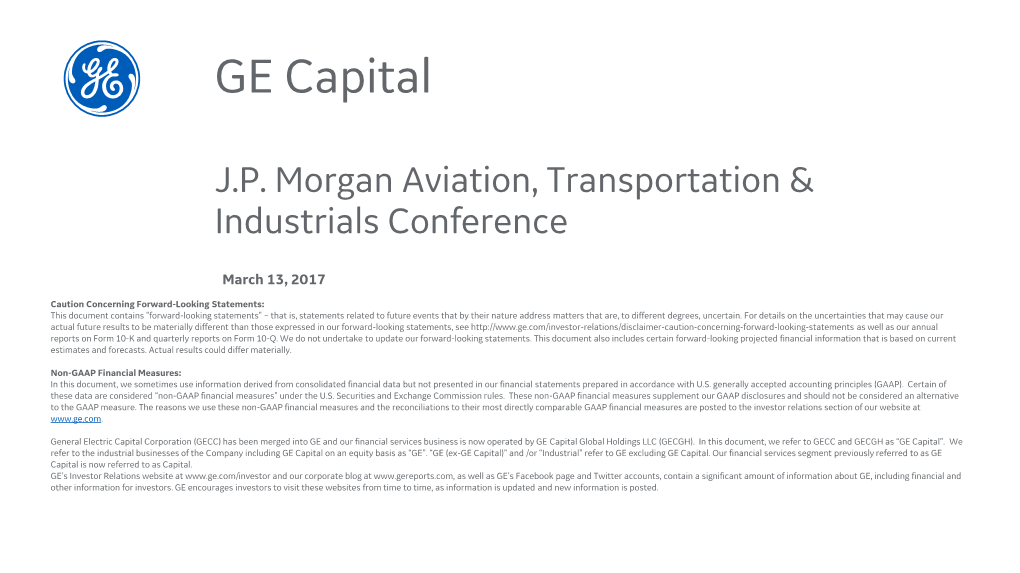 GE Capital J.P. Morgan Aviation, Transportation & Industrials