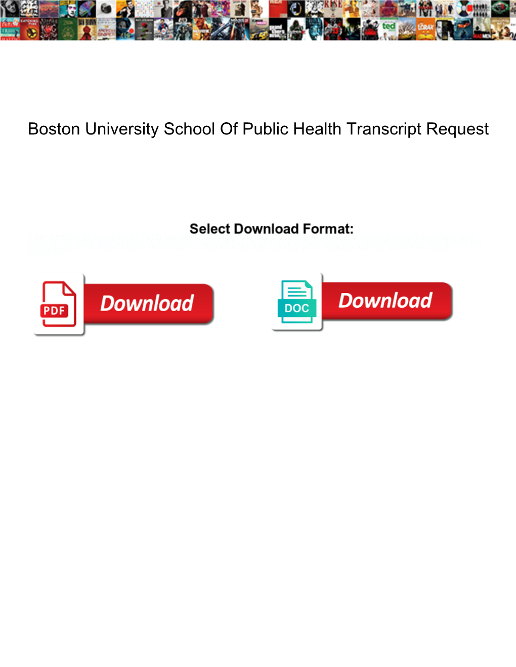 Boston University School of Public Health Transcript Request