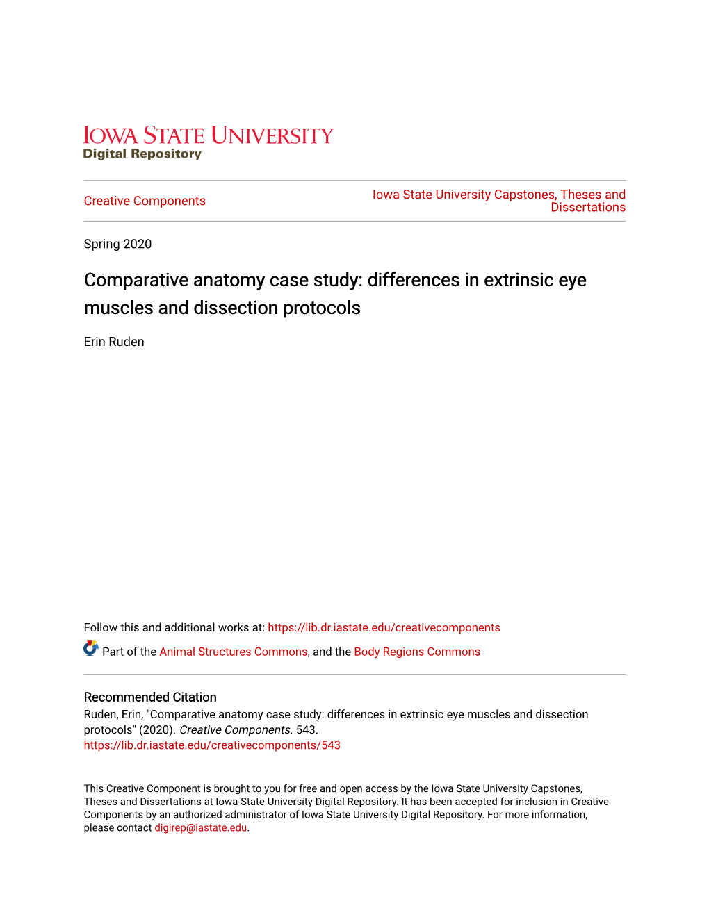 Differences in Extrinsic Eye Muscles and Dissection Protocols