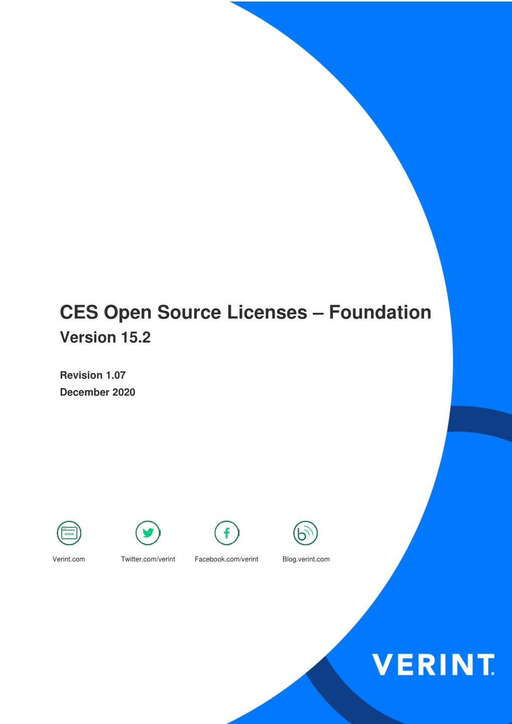 CES Open Source Licenses – Foundation Version 15.2