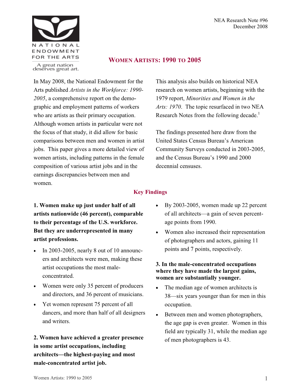 Women Artists: 1990 to 2005