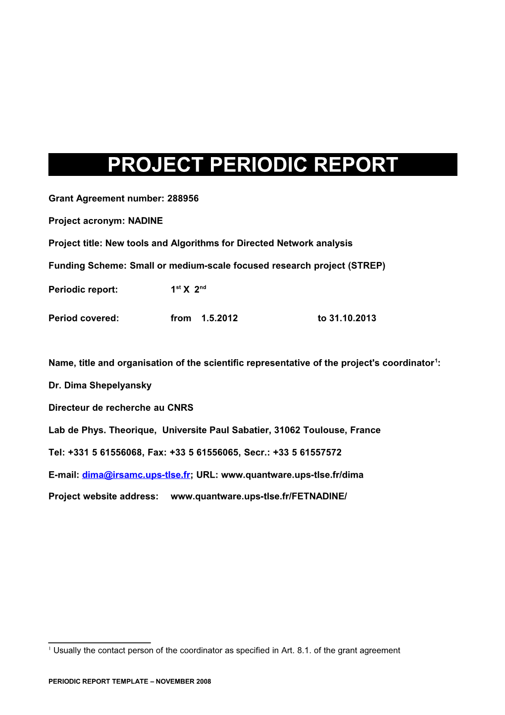 Project Periodic Report