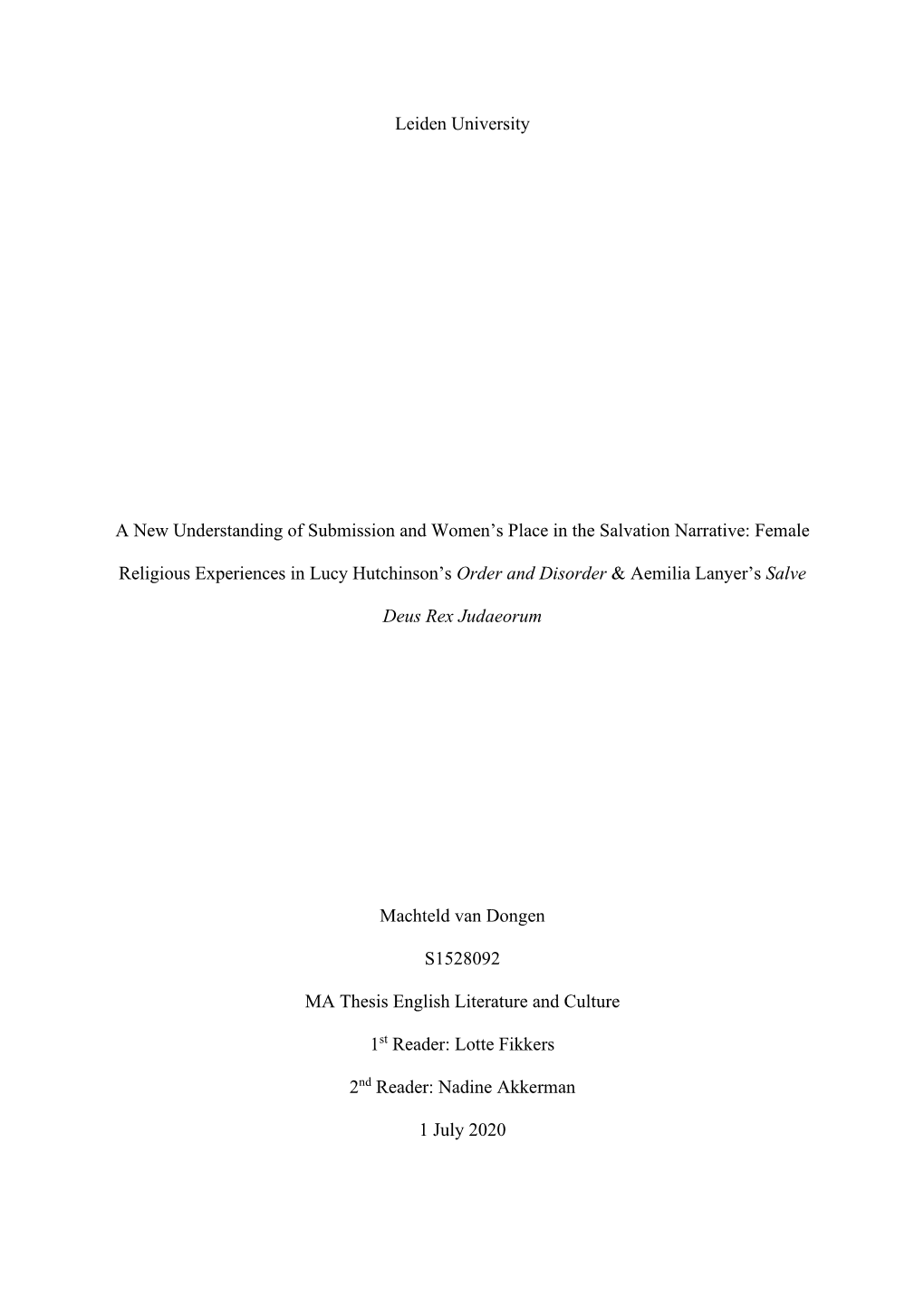 Master Thesis