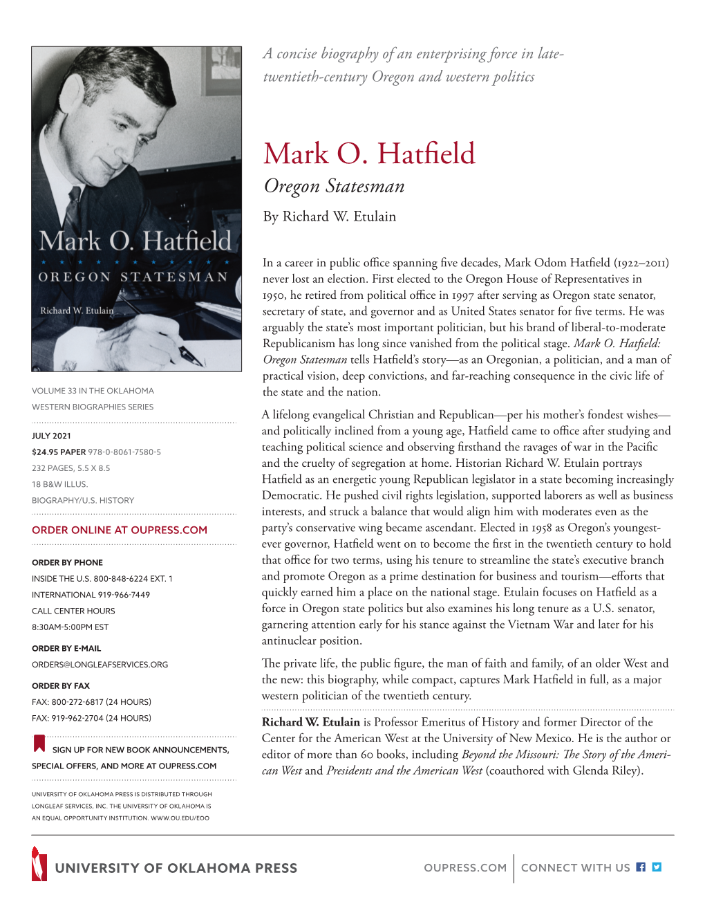 Mark O. Hatfield Oregon Statesman by Richard W
