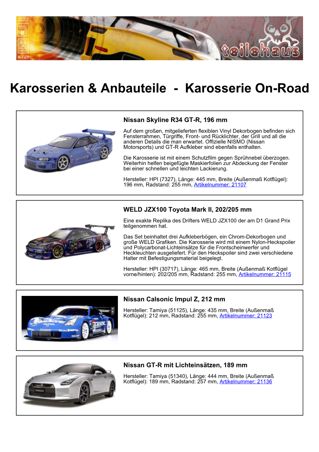 Karosserie On-Road