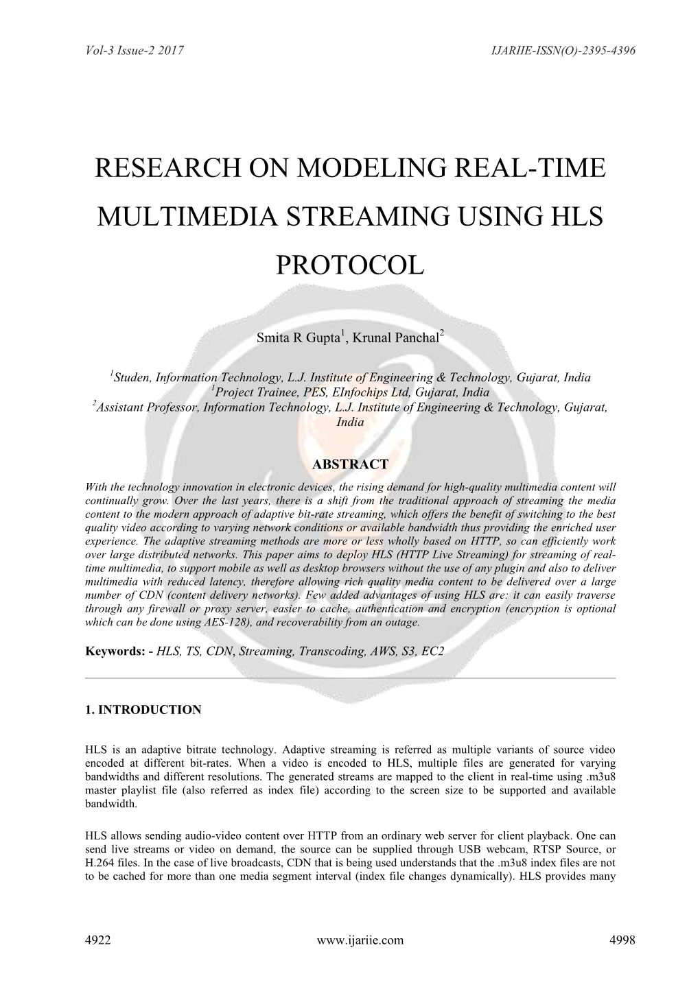 Research on Modeling Real-Time Multimedia Streaming Using Hls Protocol