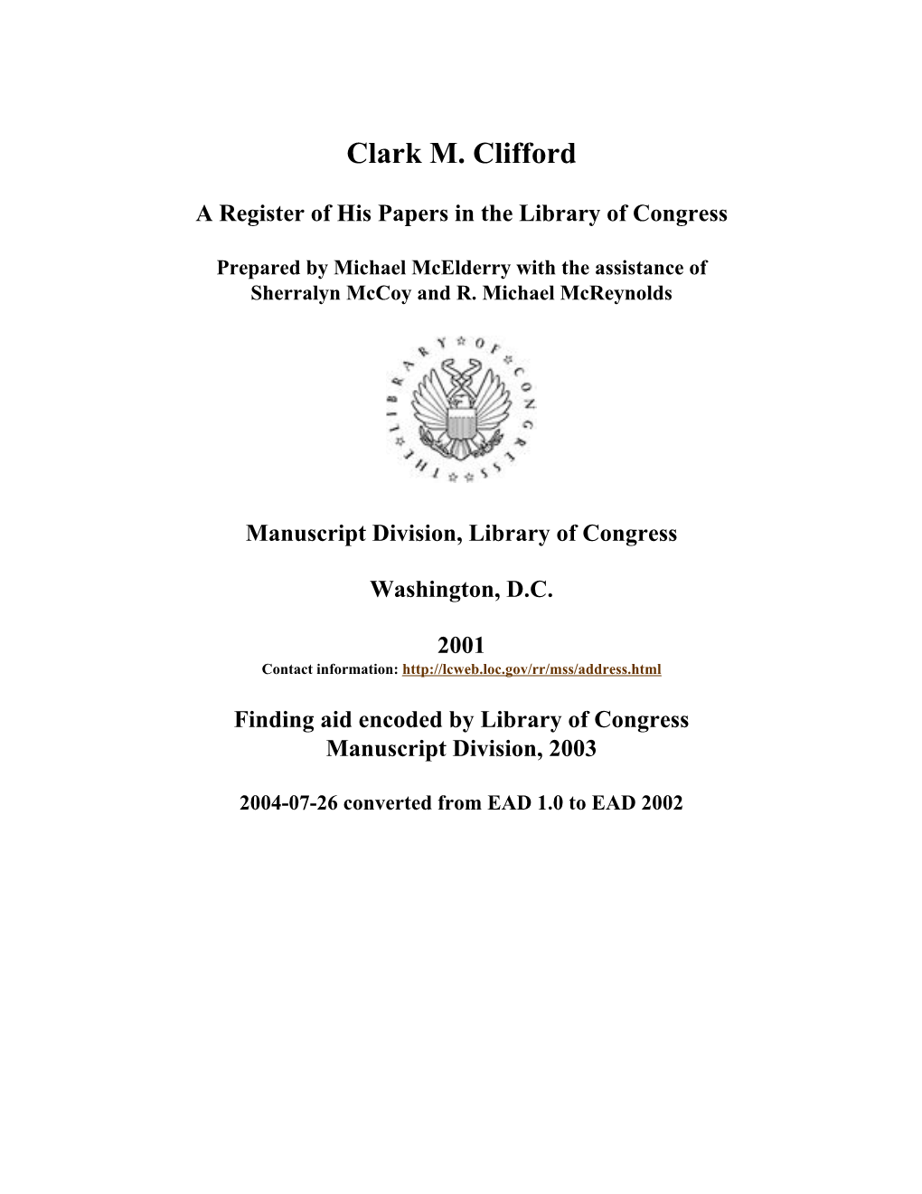 Papers of Clark M. Clifford