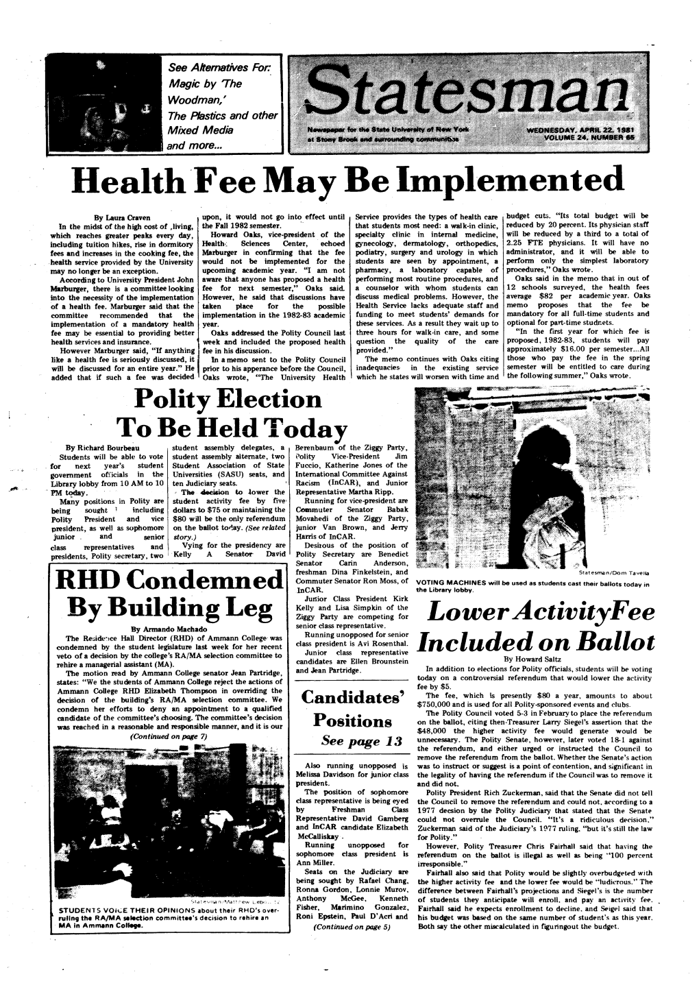 Health Fee May Be Impl-Emented