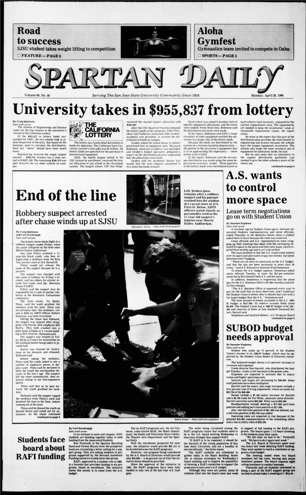 University Takes in $955,837 from Lottery End of the Line
