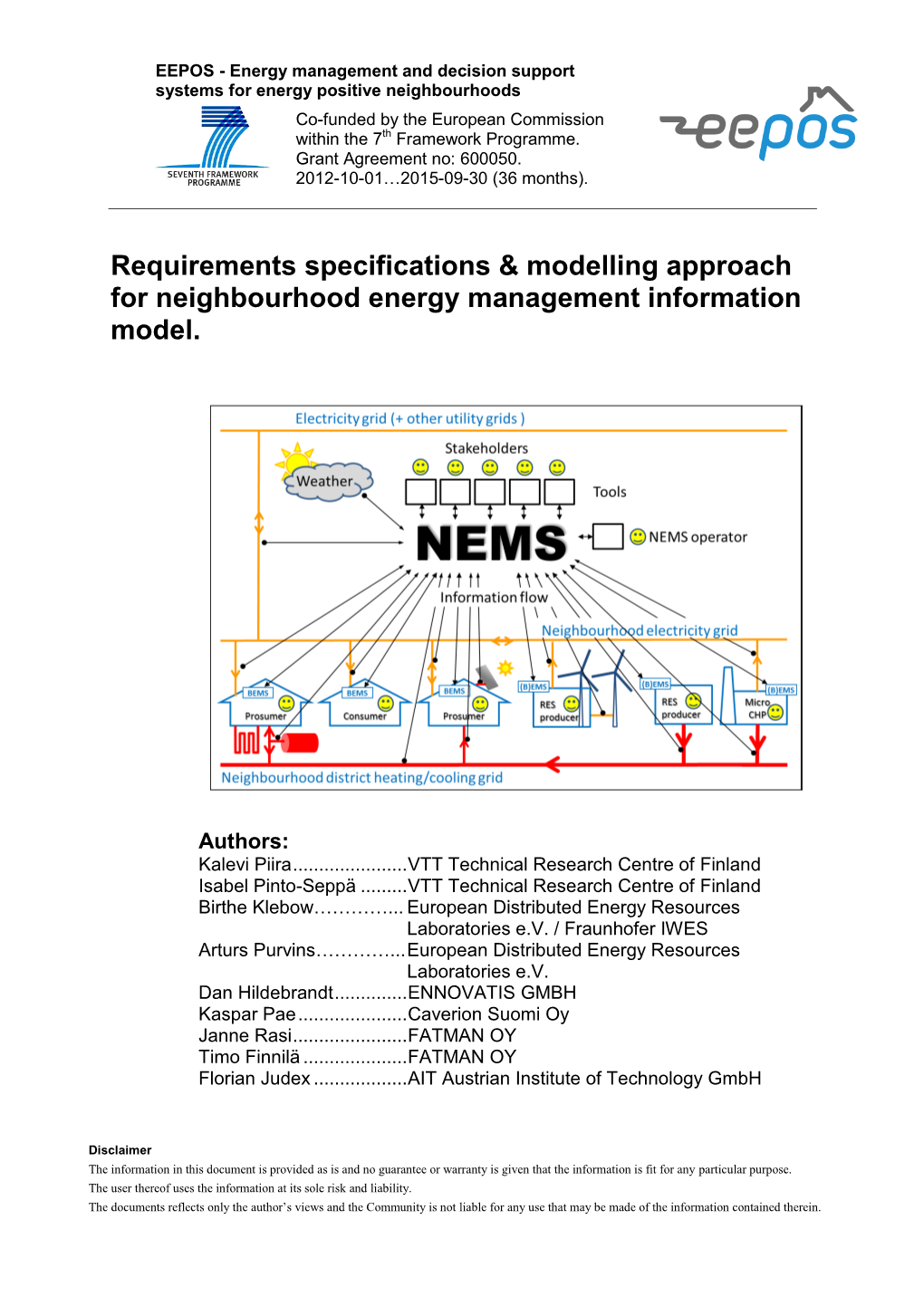 EEPOS Information Model Requirements Specification