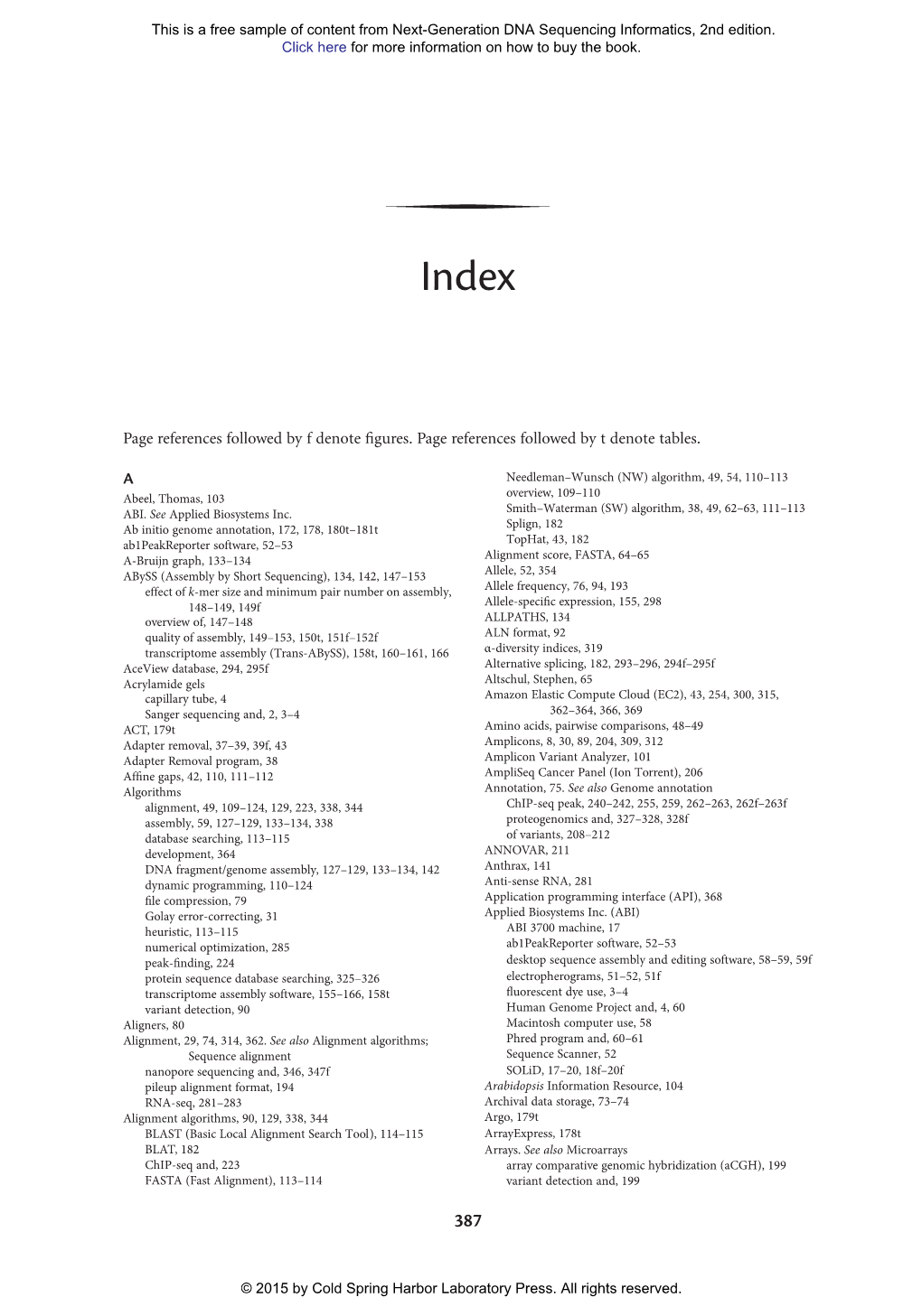 Next-Generation DNA Sequencing Informatics, 2Nd Edition