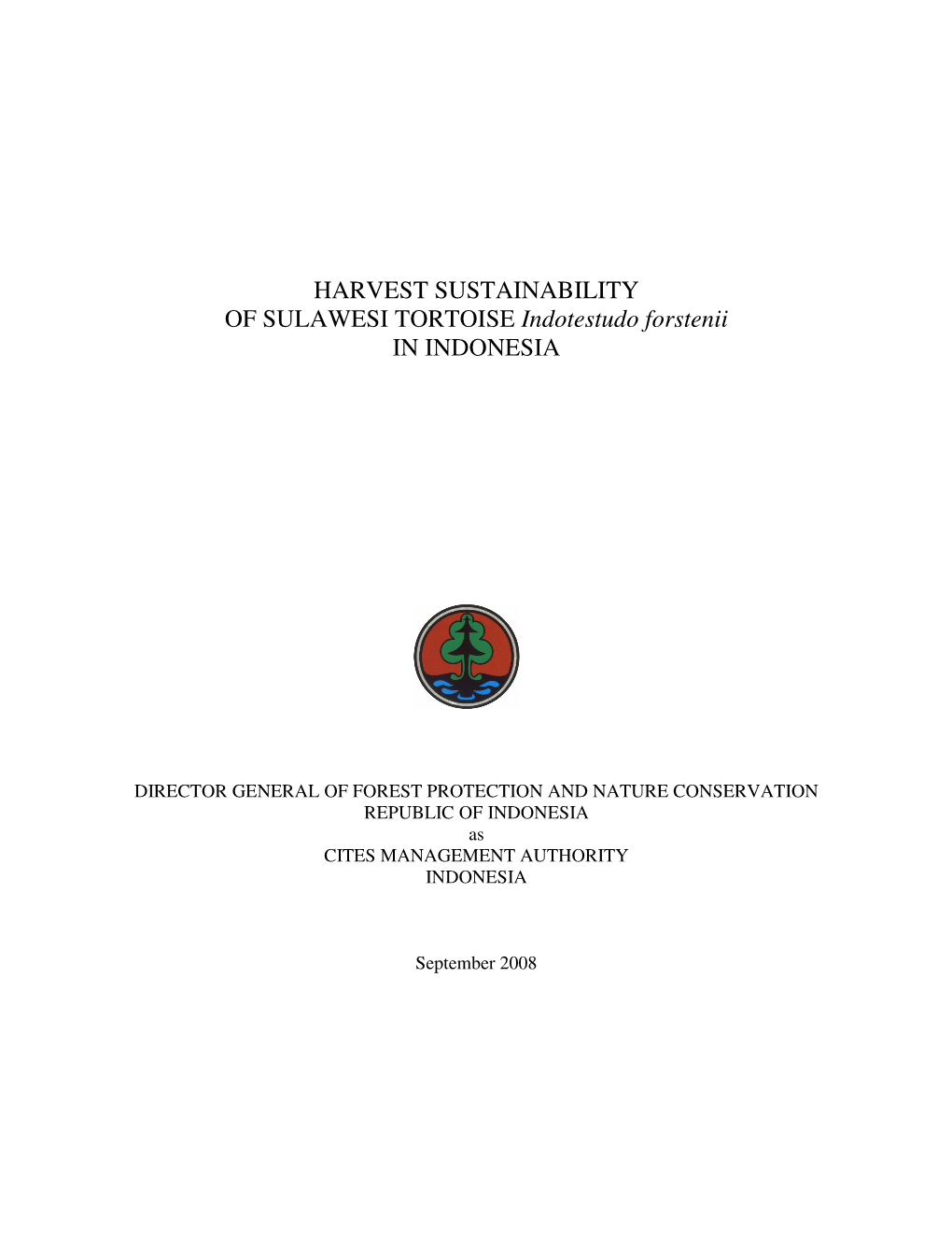 HARVEST SUSTAINABILITY of SULAWESI Tortoiseindotestudo