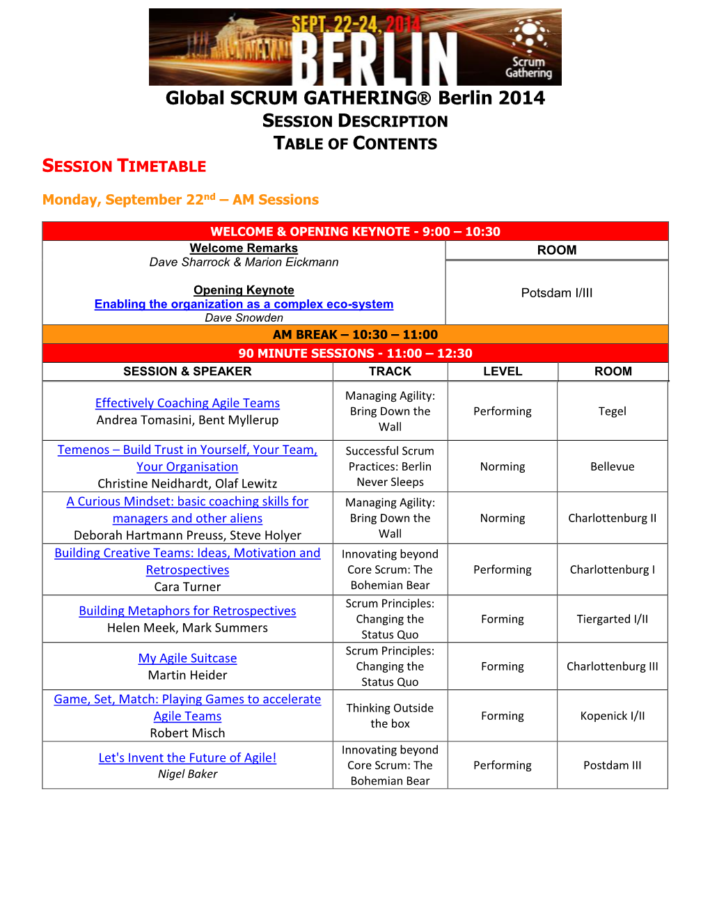 Global SCRUM GATHERING® Berlin 2014