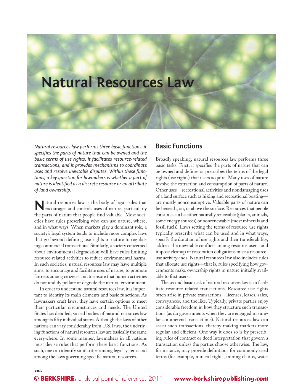 Natural Resources Law