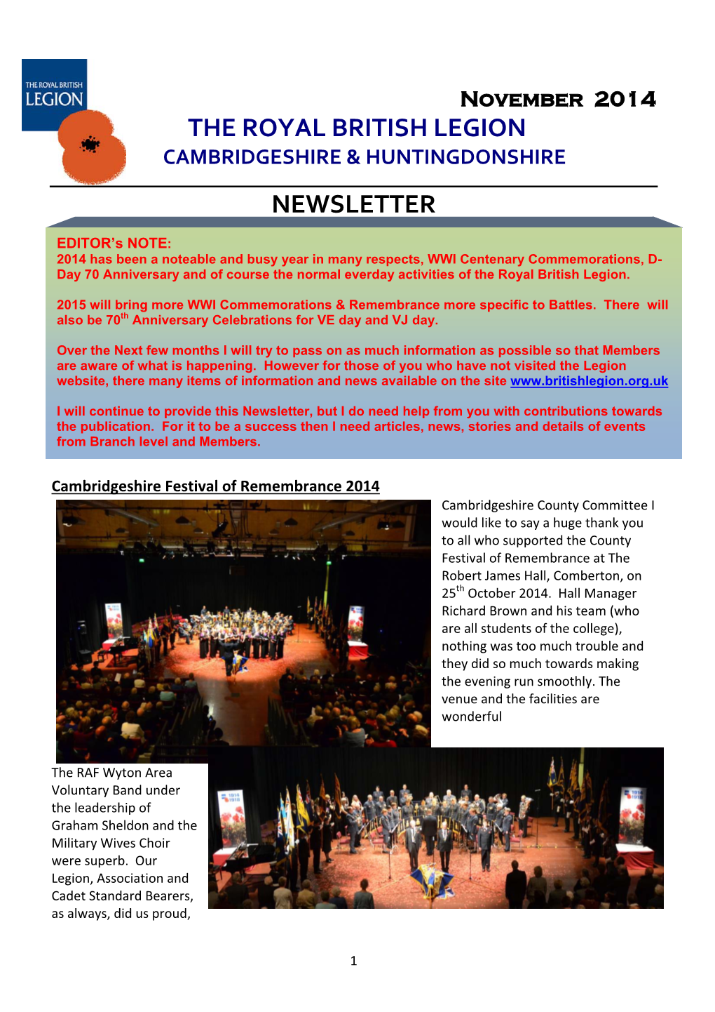 The Royal British Legion Newsletter