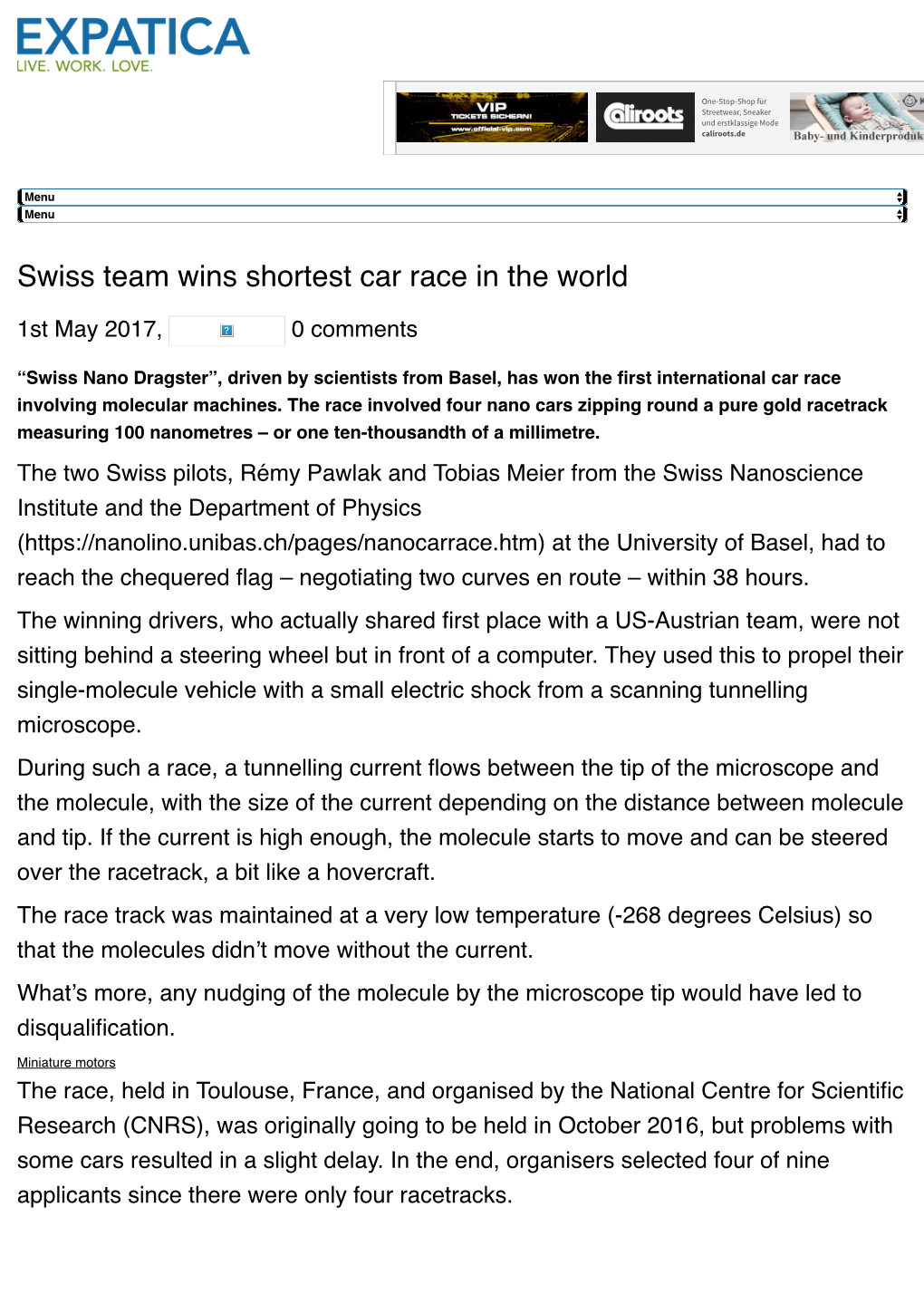Swiss Team Wins Shortest Car Race in the World