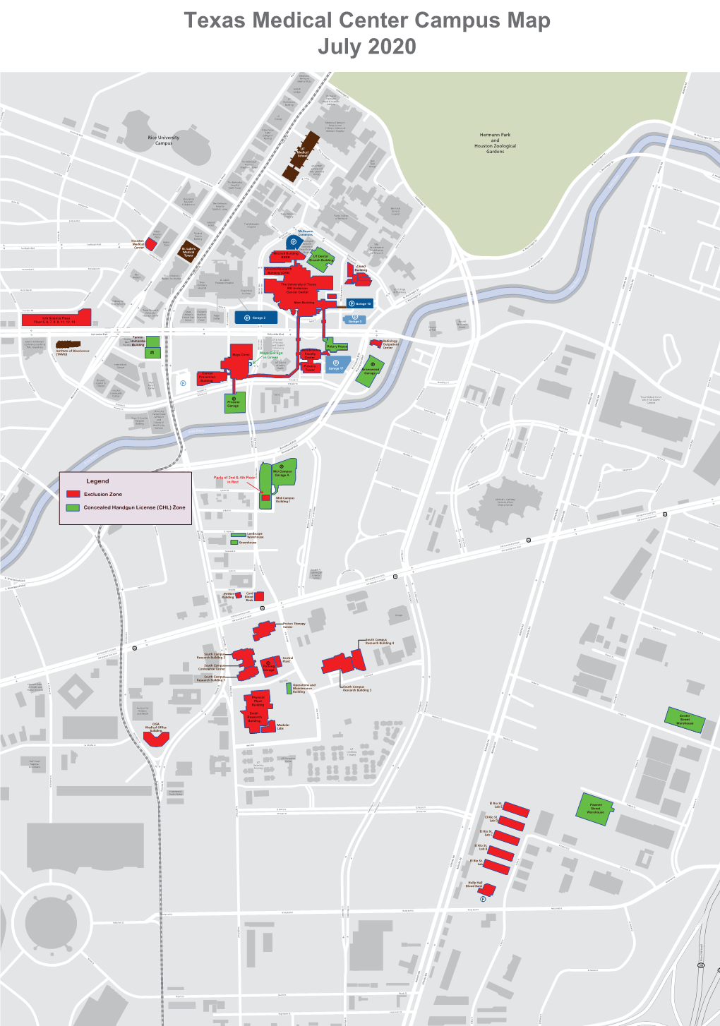 Texas Medical Center Campus Map July 2020