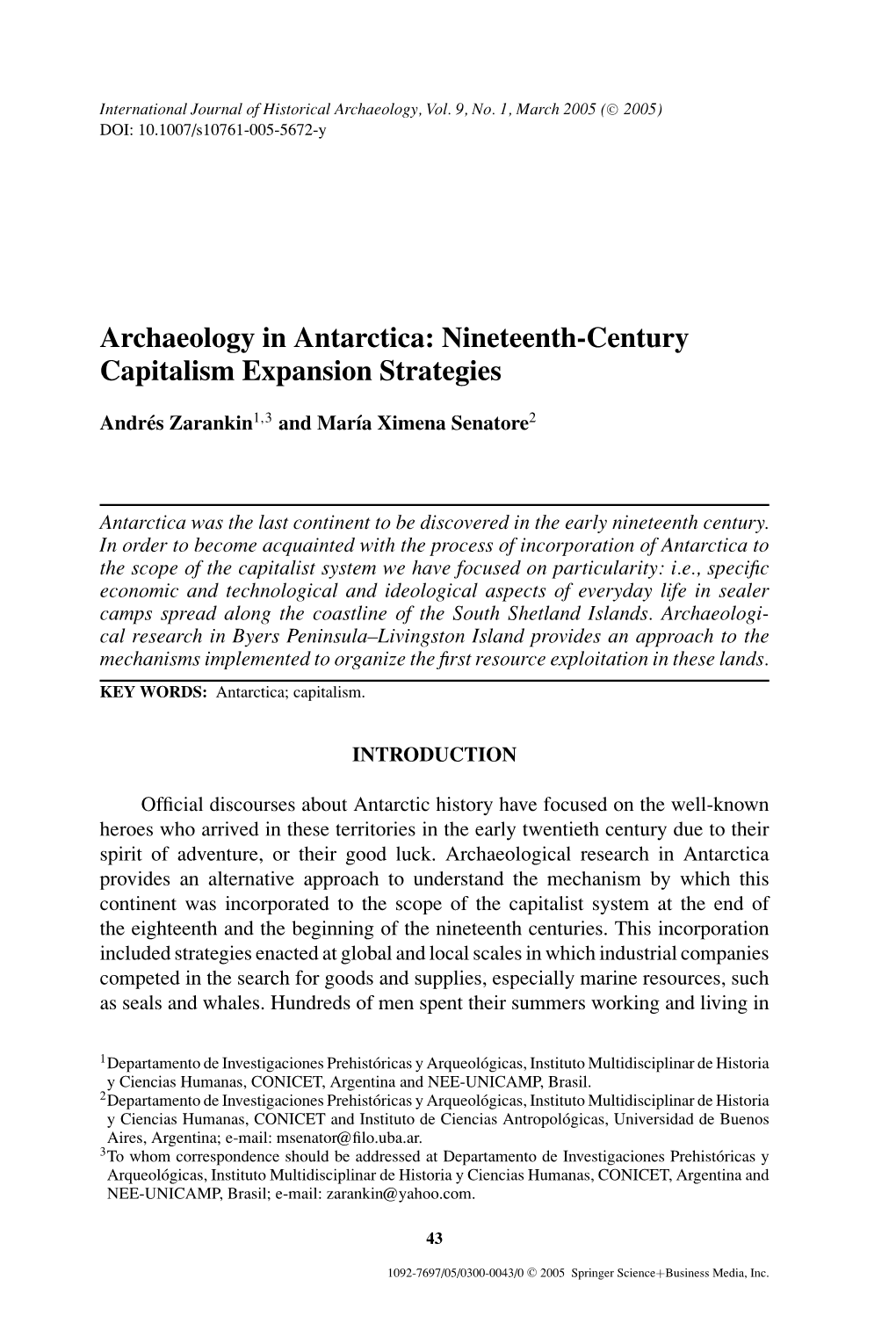 Archaeology in Antarctica: Nineteenth-Century Capitalism Expansion Strategies