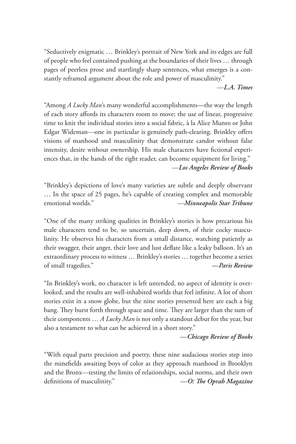 Seductively Enigmatic … Brinkley's Portrait of New York and Its Edges Are Full of People Who Feel Contained Pushing at Th