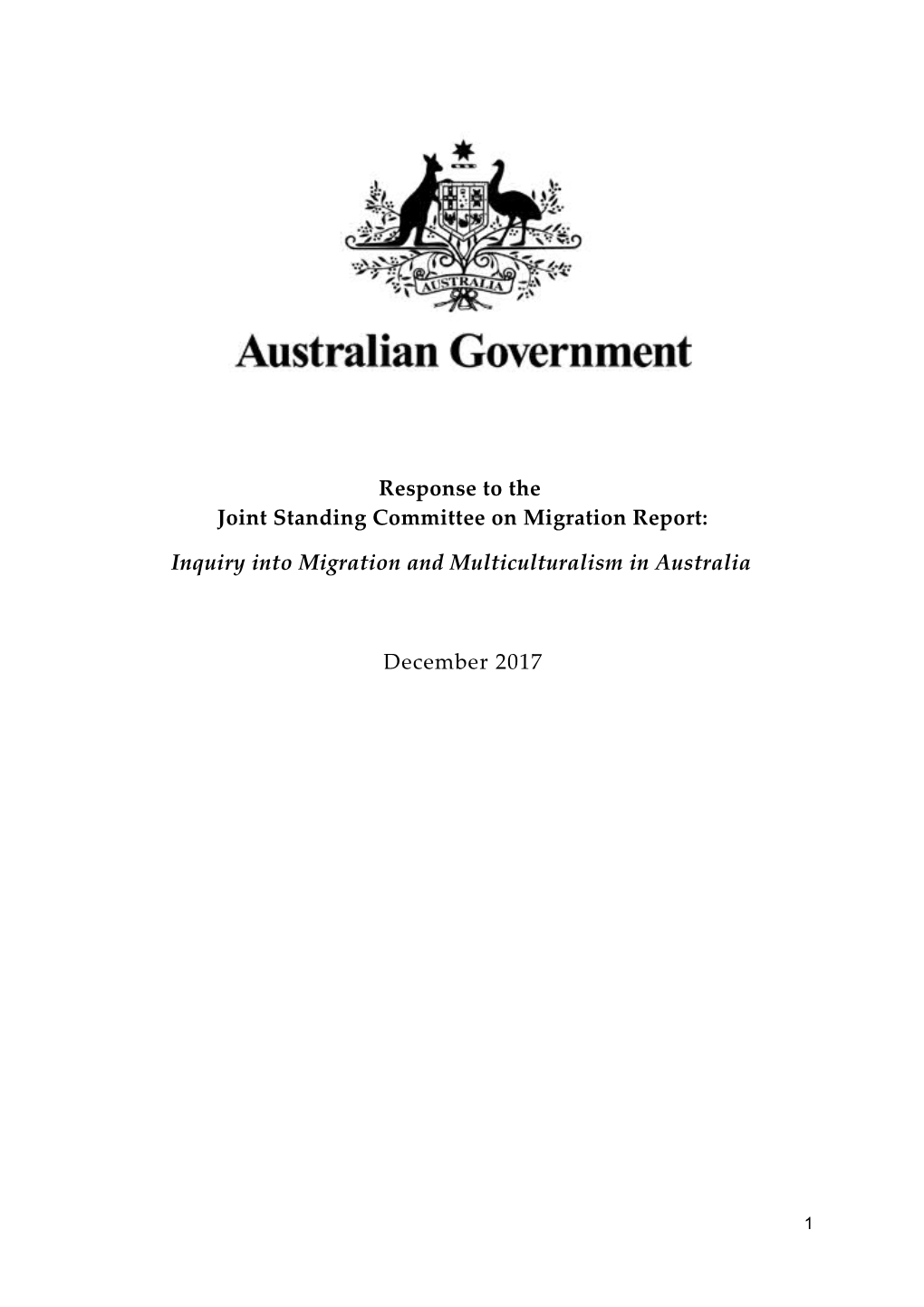 Inquiry Into Migration and Multiculturalism in Australia