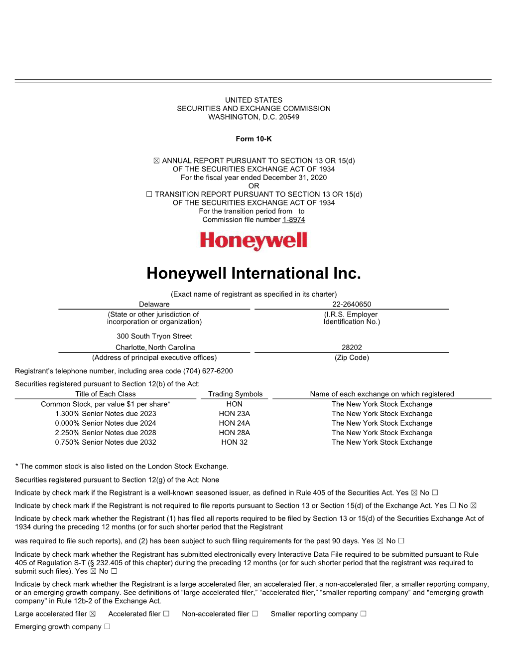 Honeywell International Inc