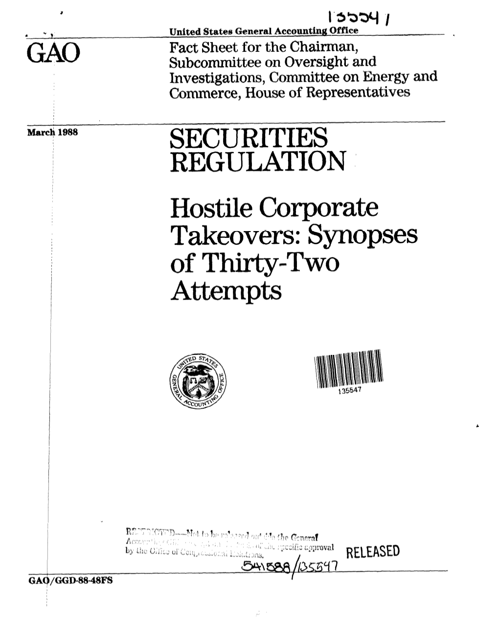 GGD-88-48FS Securities Regulation