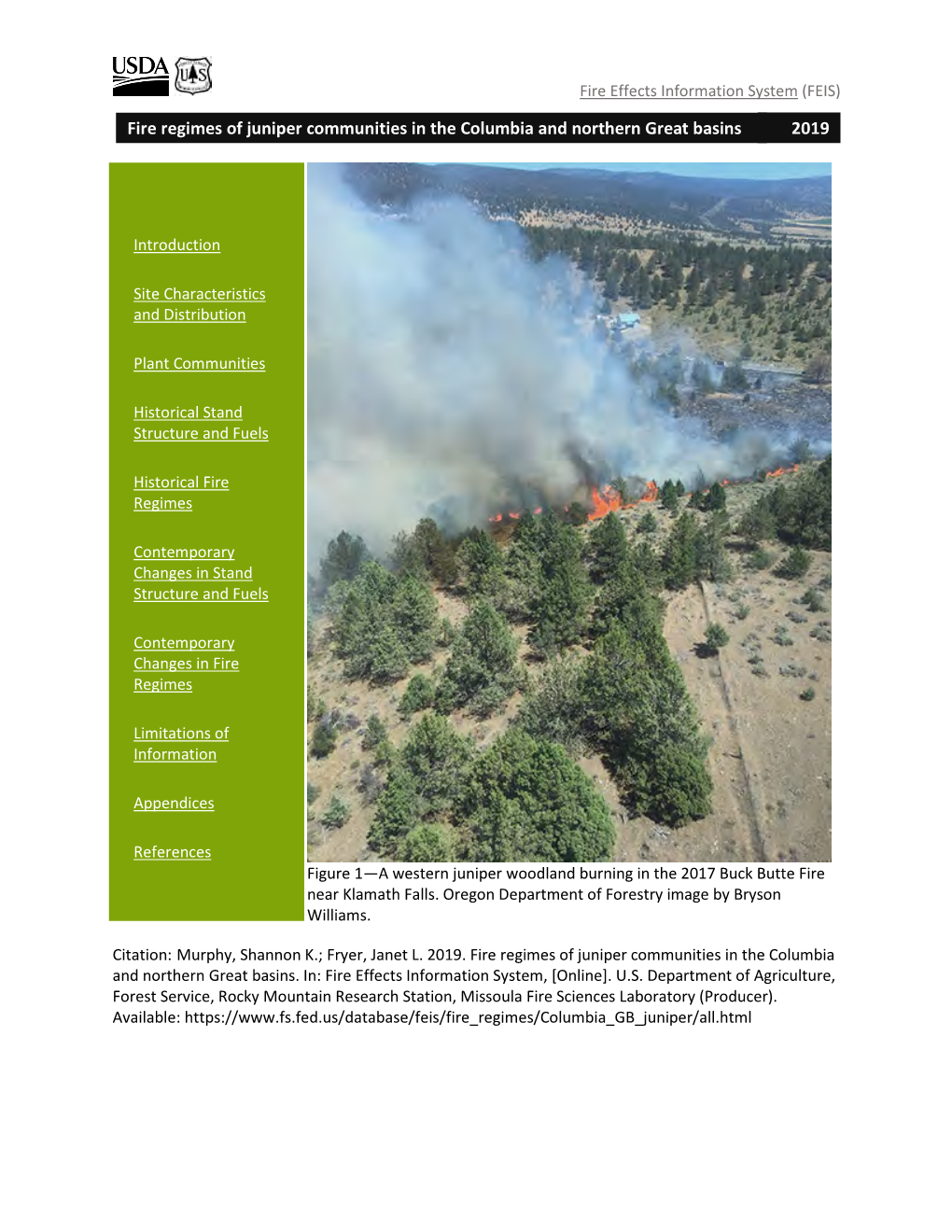 Fire Regimes of Juniper Communities in the Columbia and Northern Great Basins 2019