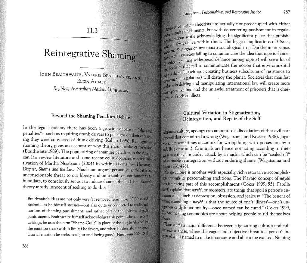 Reintegrative Shaming Reduces Crime