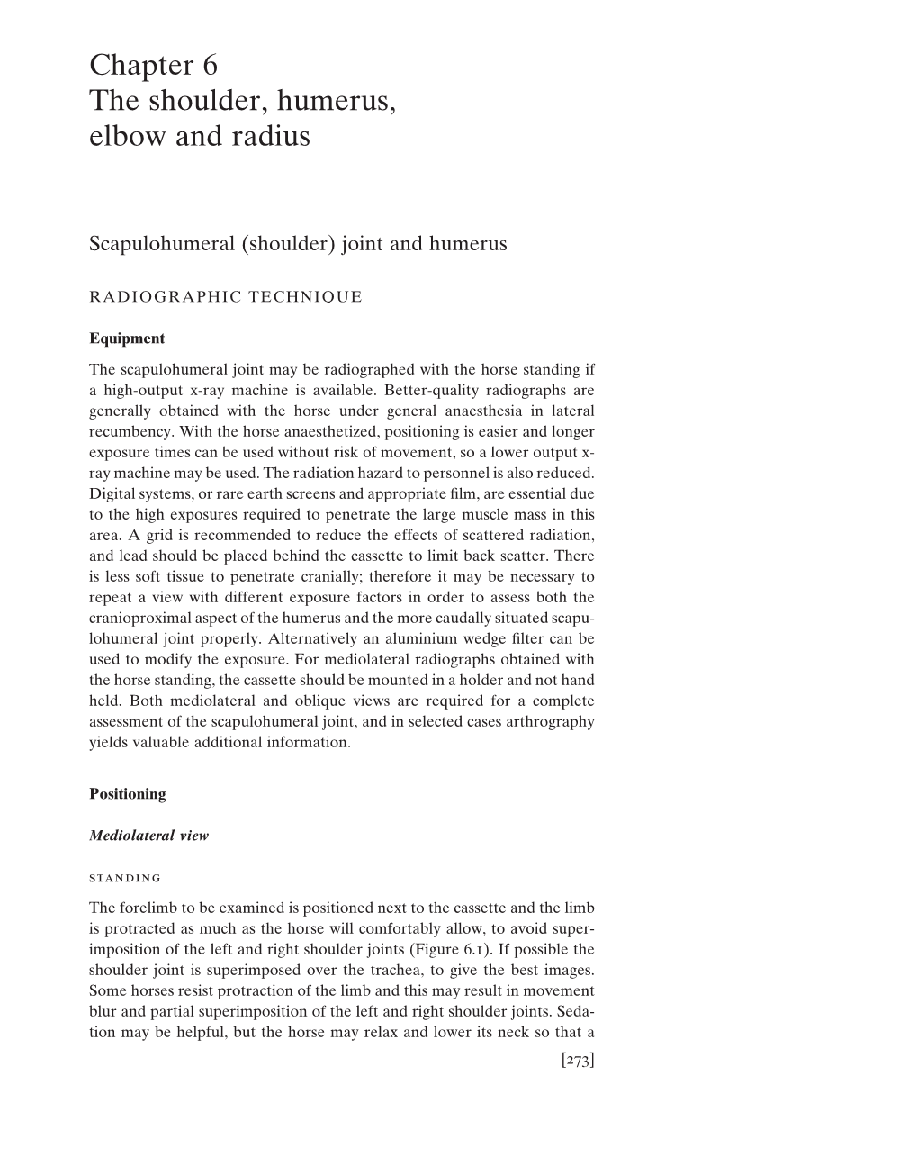 Chapter 6 the Shoulder, Humerus, Elbow and Radius