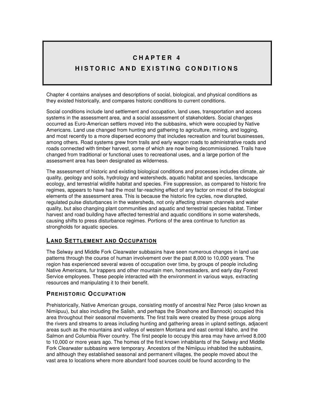 Chapter 4 Historic and Existing Conditions