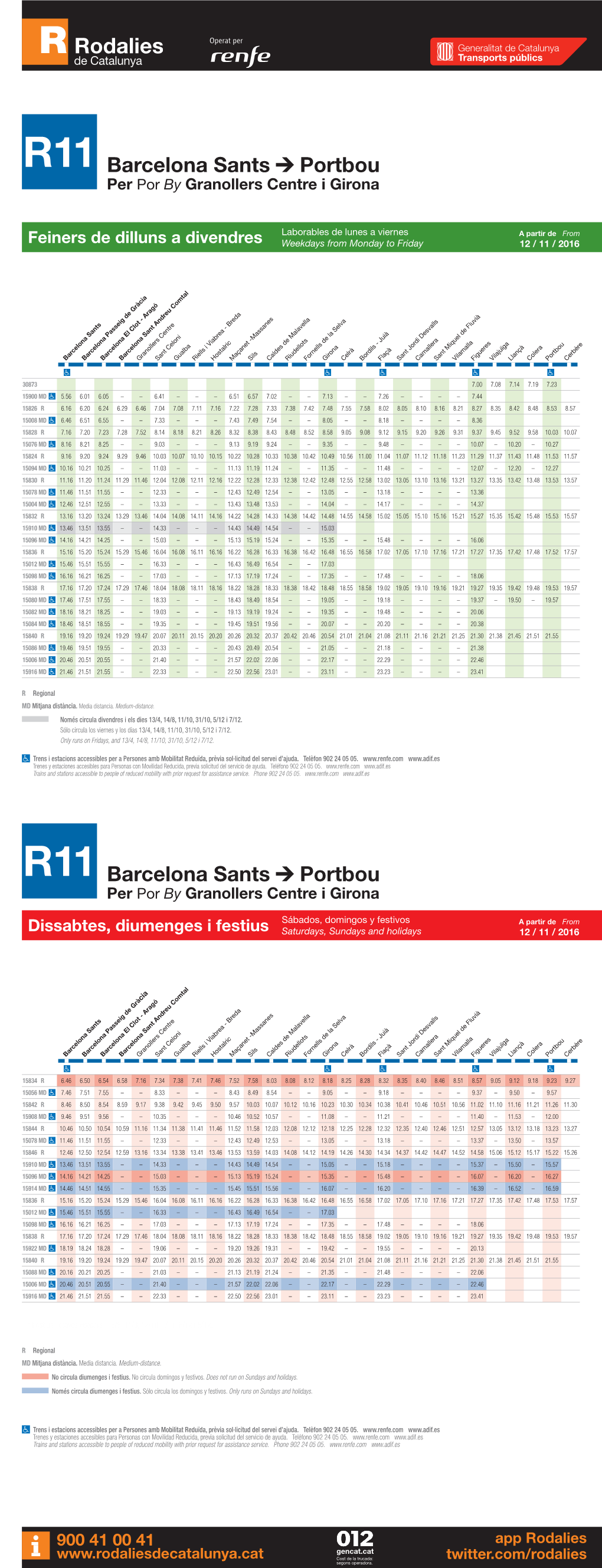 R11 Barcelona Sants Portbou Per Por by Granollers Centre I Girona