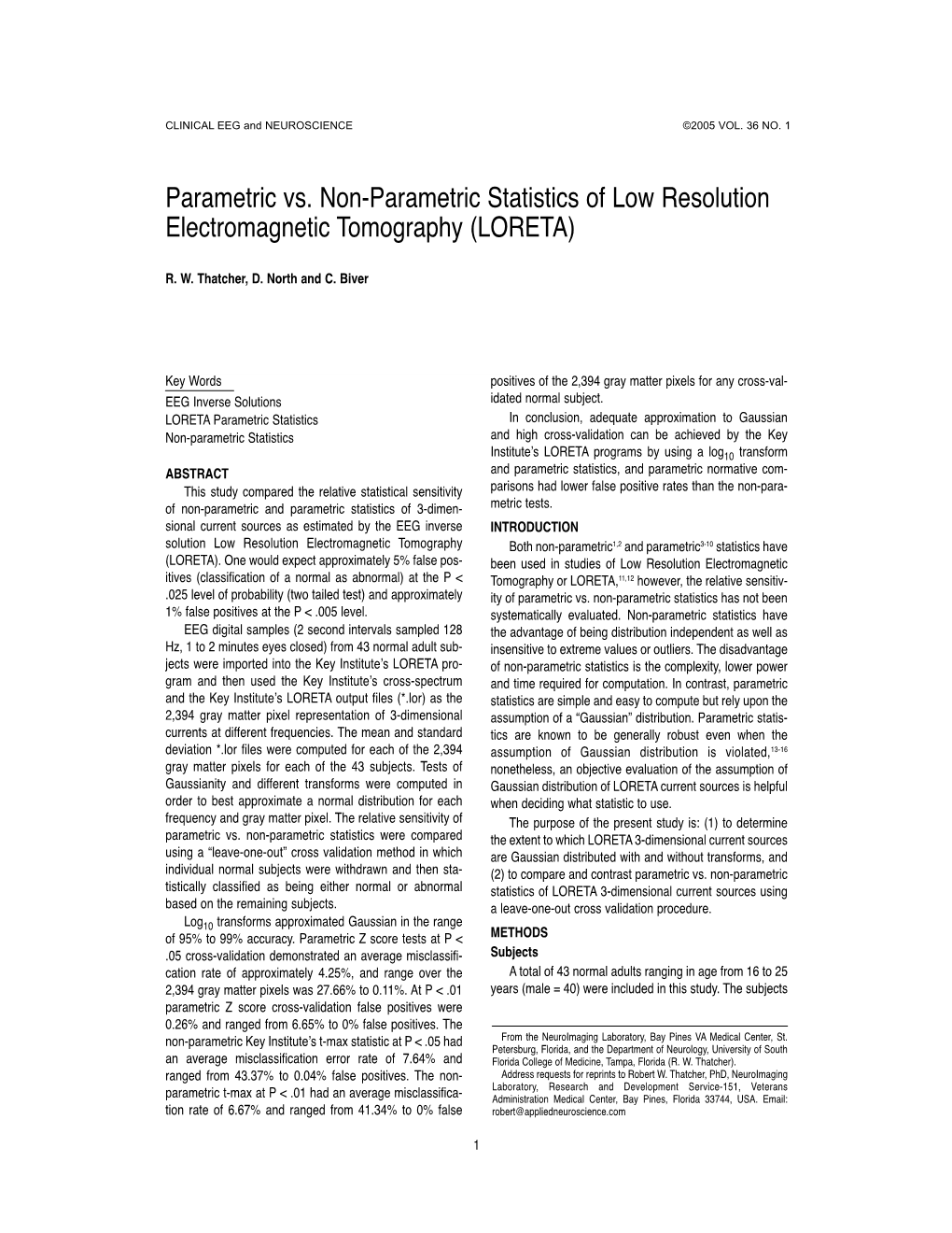 Parametric Vs. Non-Parametric Statistics of Low Resolution Electromagnetic Tomography (LORETA)