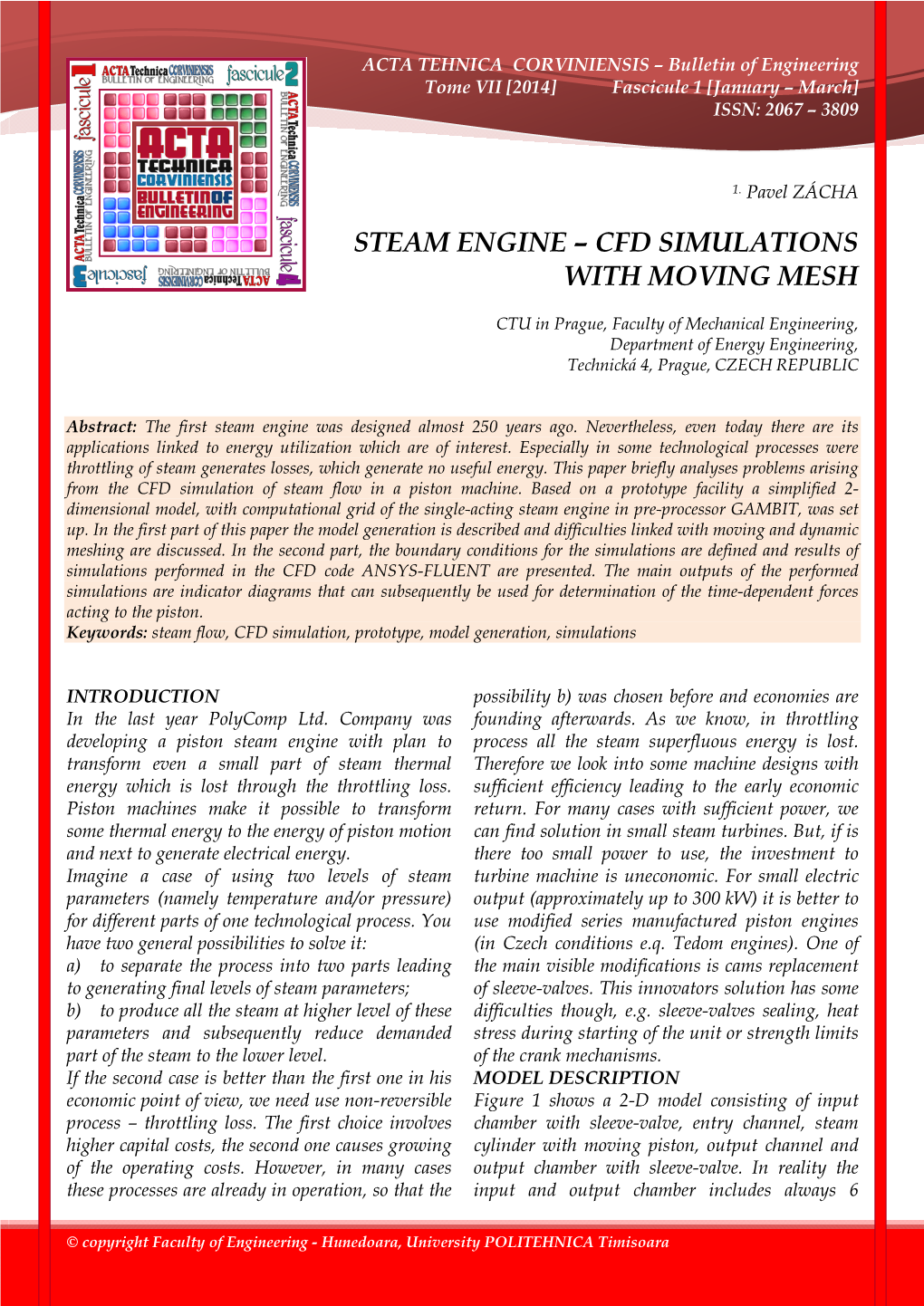 Steam Engine – Cfd Simulations with Moving Mesh