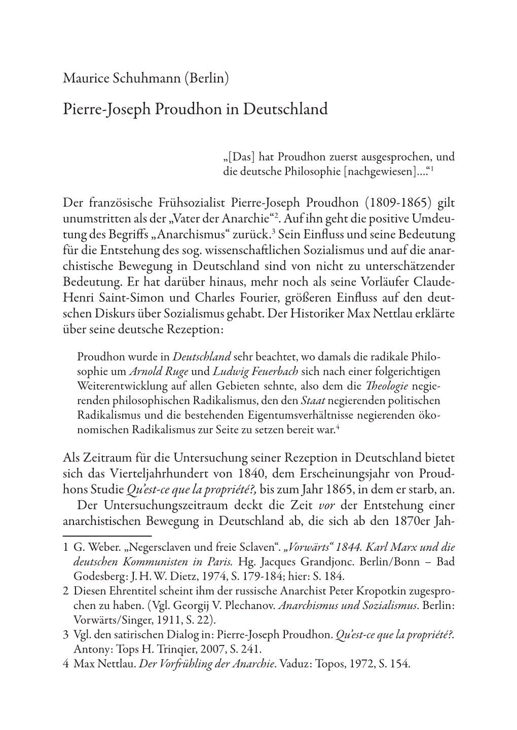 Pierre-Joseph Proudhon in Deutschland