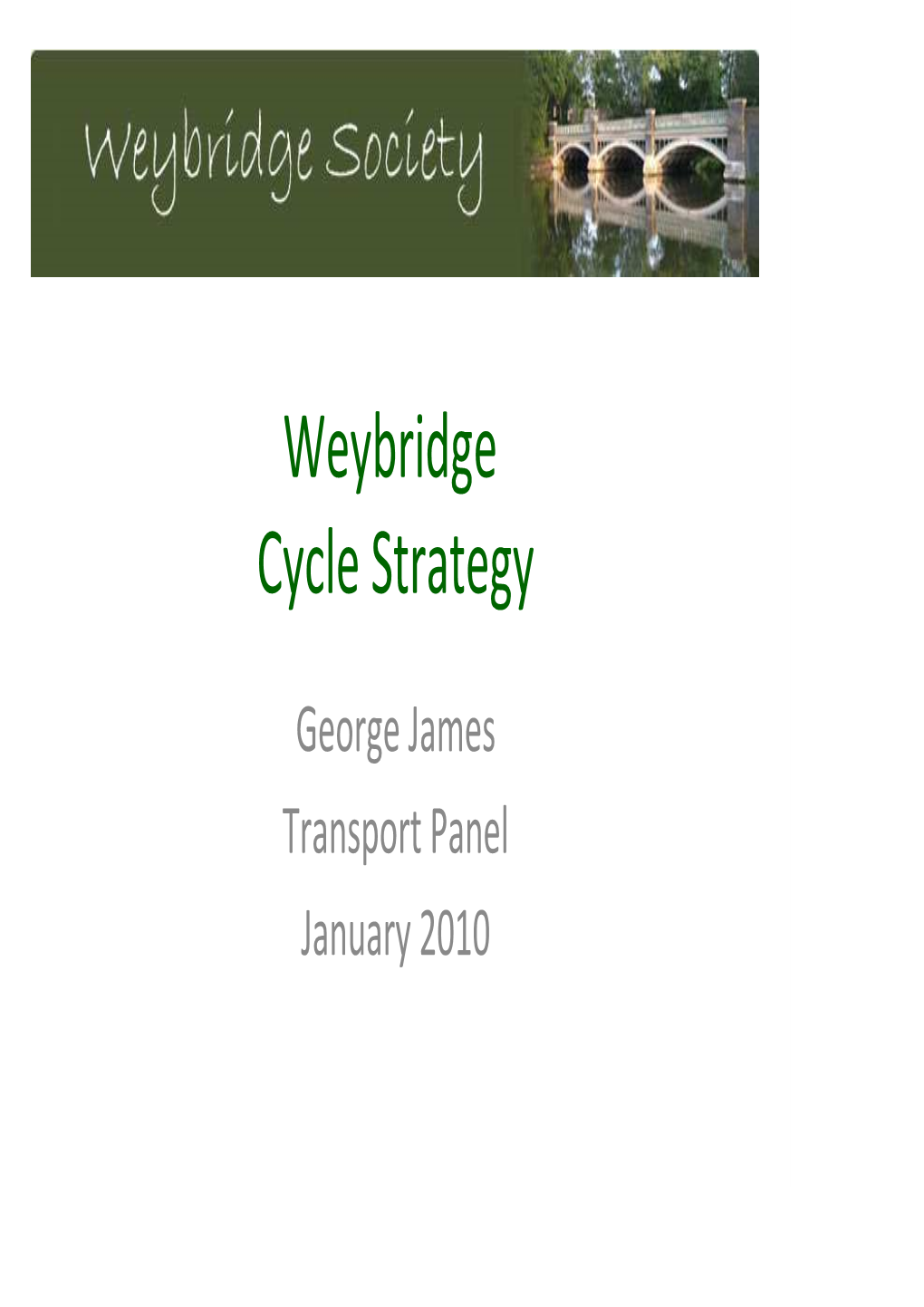 Weybridge Cycle Strategy,2