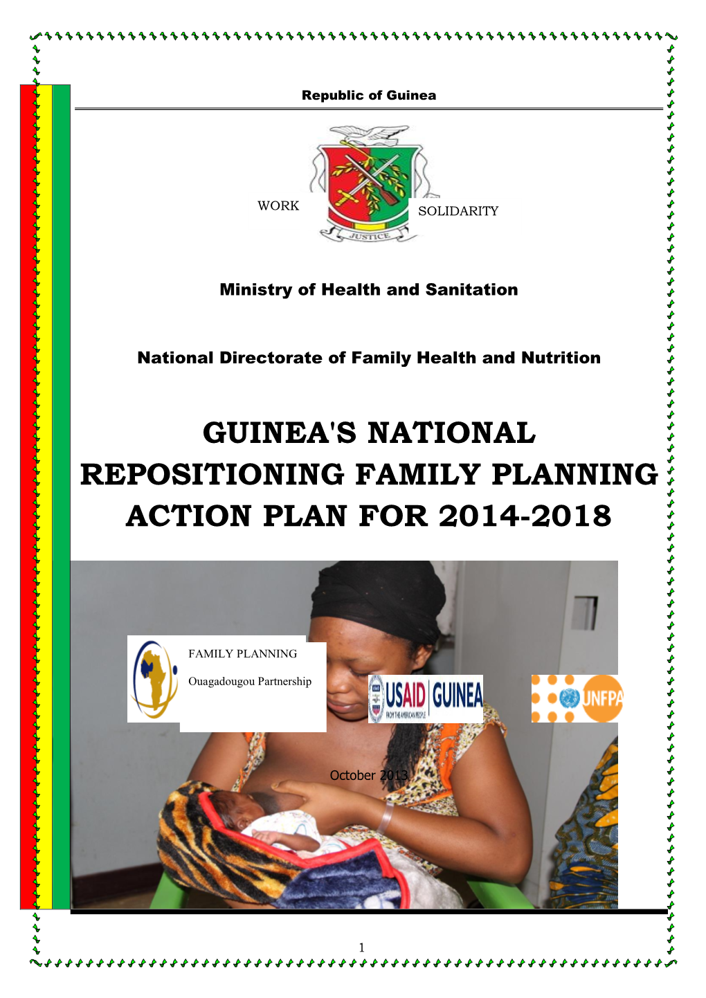 Guinea's National Repositioning Family Planning Action Plan for 2014-2018