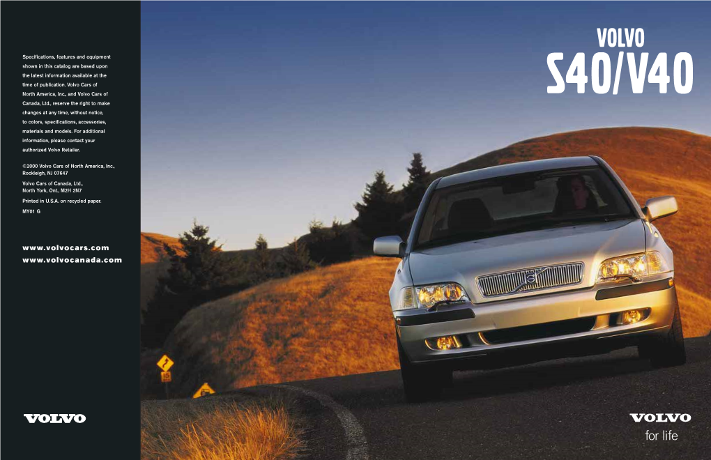 2001 Volvo S40 Brochure