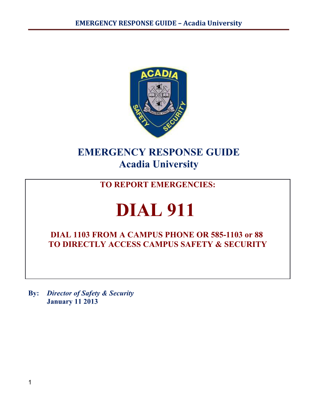 Unb - Emergency Response Guide Unb