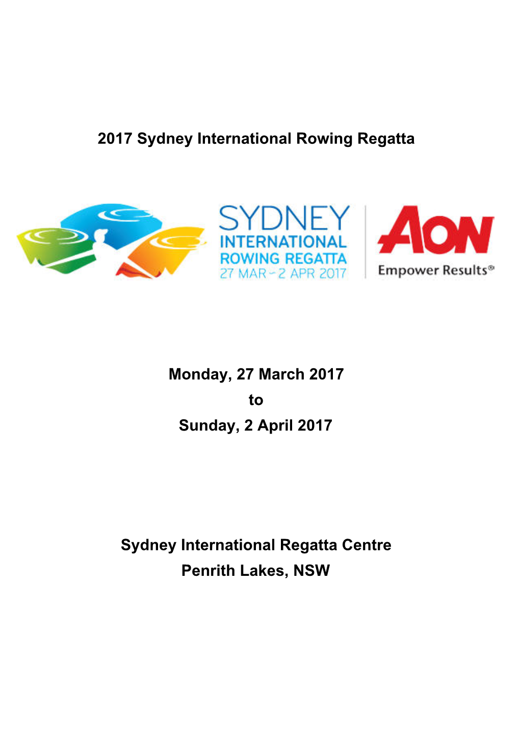 2017 Sydney International Rowing Regatta