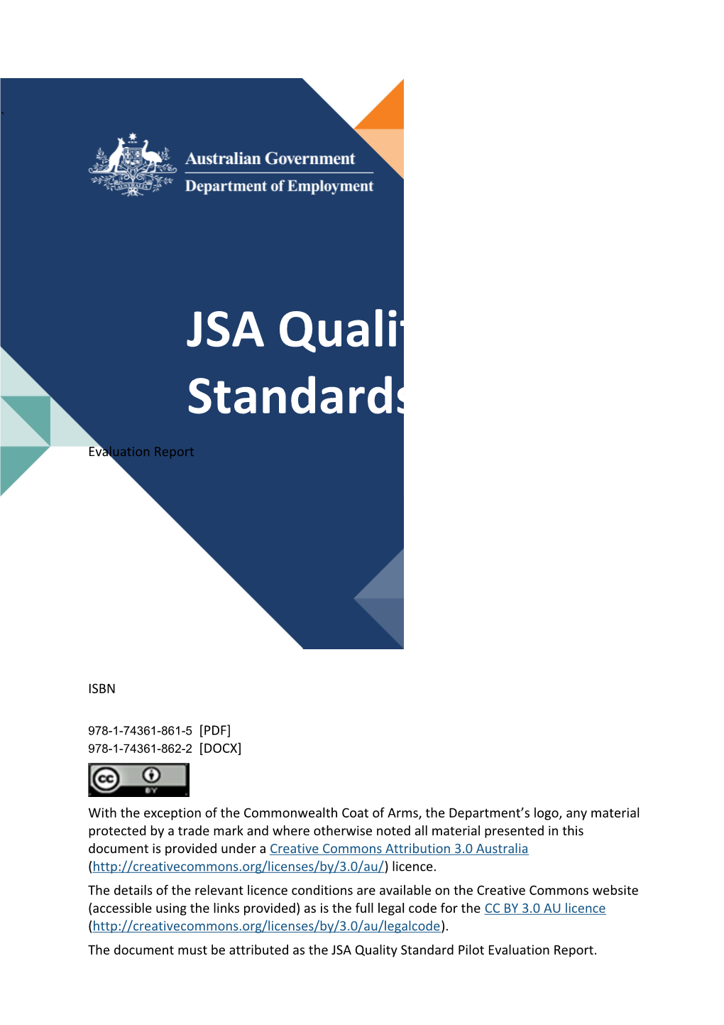 JSA Quality Standards Pilot