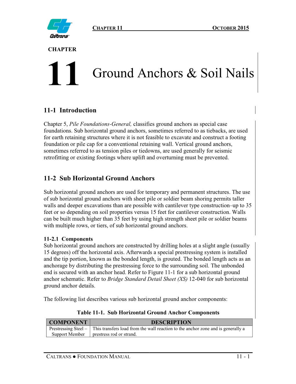 Ground Anchors and Soil Nails (Chapter