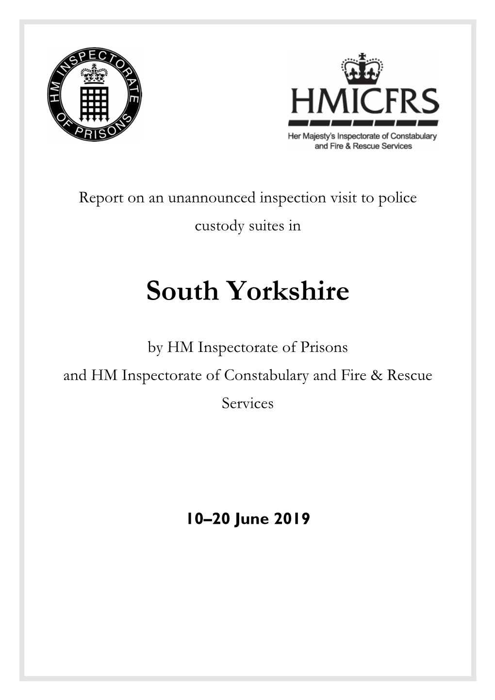 South Yorkshire Police Custody Suites Contents Contents