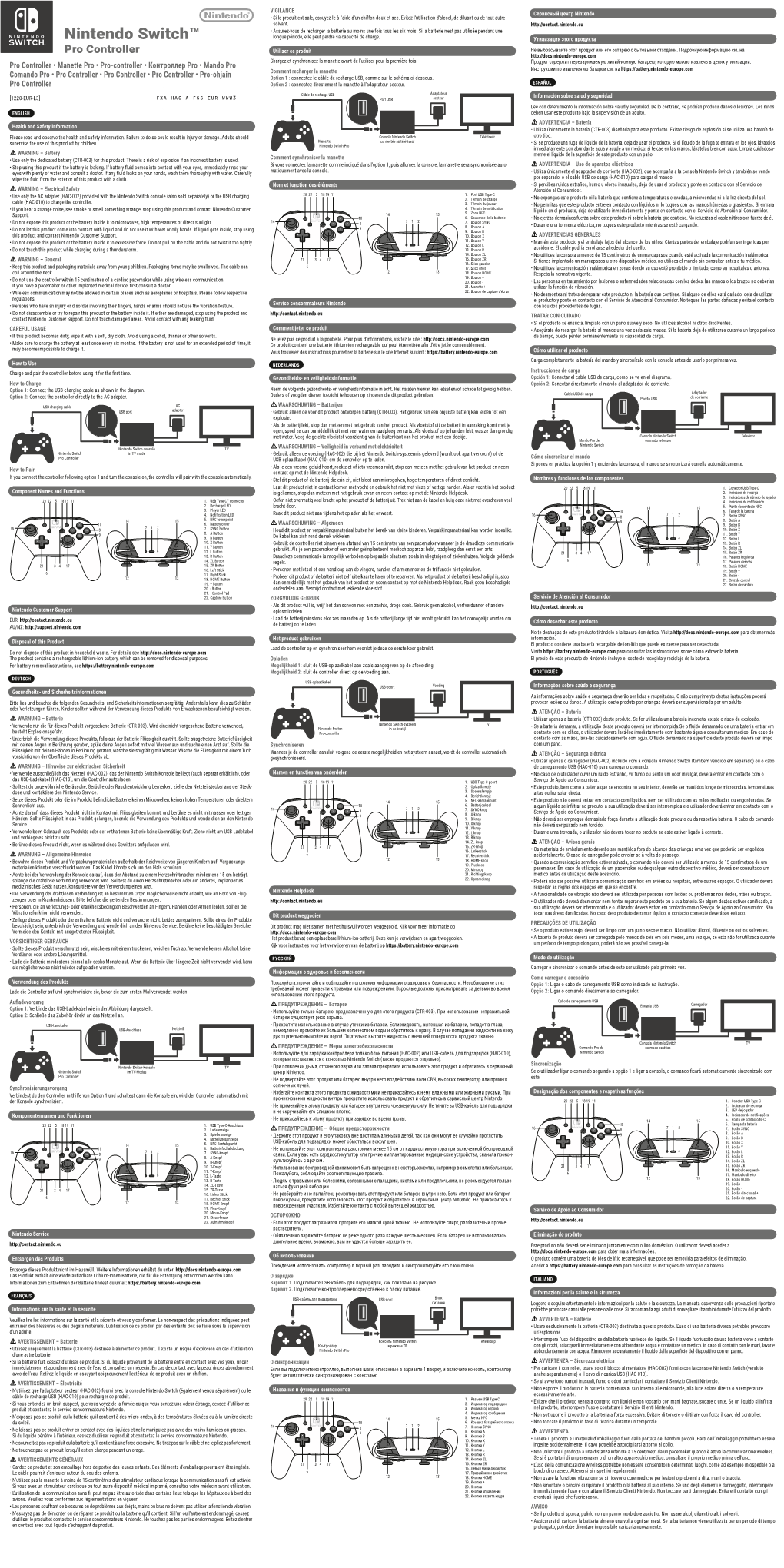 Nintendo Switch™ •Assurez-Vous De Recharger La Batterie Au Moins Une Fois Tous Les Six Mois