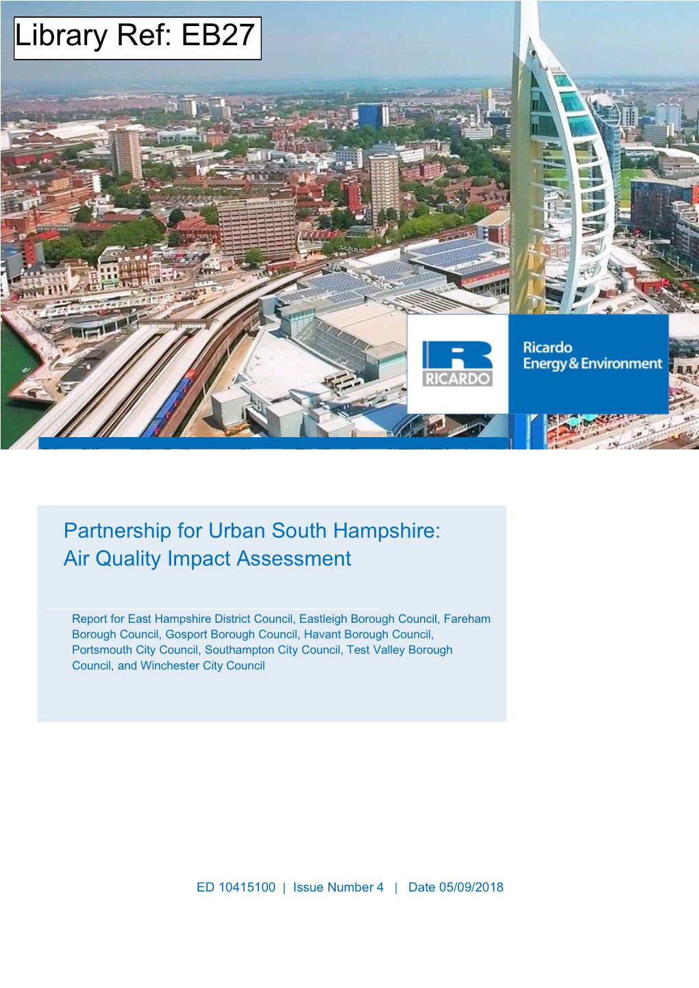 Partnership for Urban South Hampshire: Air Quality Impact Assessment