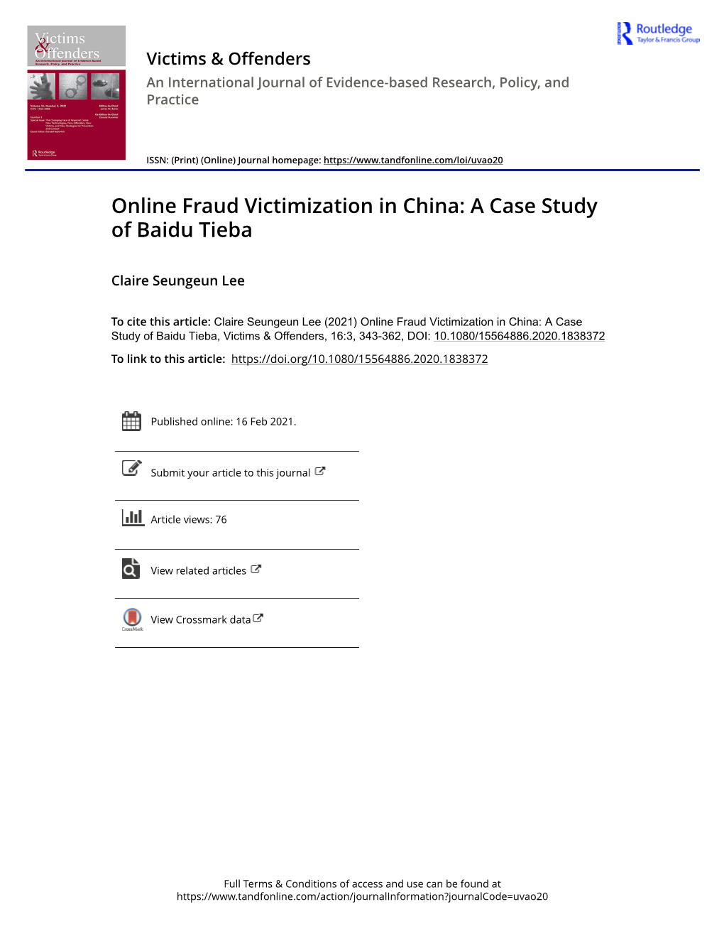 Online Fraud Victimization in China: a Case Study of Baidu Tieba